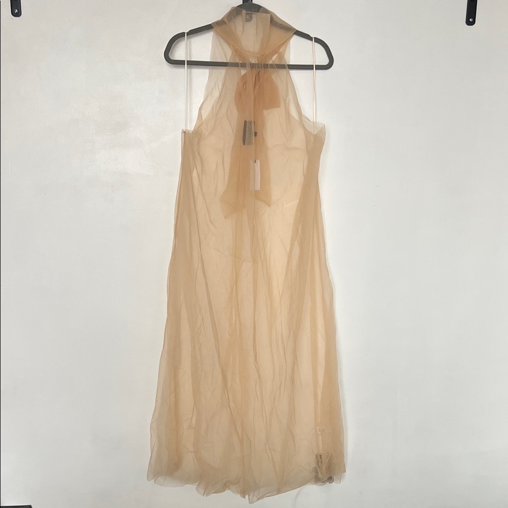 Sunday in Brooklyn Sheer Nude Halter Dress